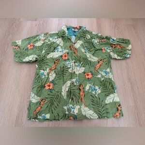 Tommy Bahama Silk Camp Shirt Men’s Size L Tropical Hula Girls Cocktail